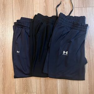 Lot of 3 Under Armour and RBX Black Jogger Pants size XL, 1X, and 1X